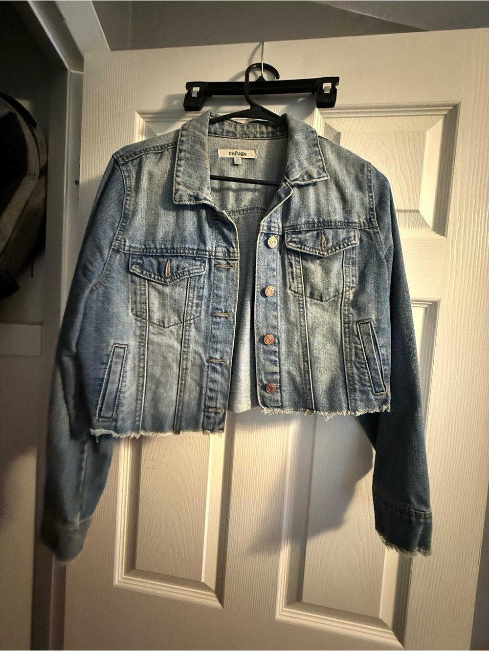 Refuge Semi-Cropped Light Blue Denim Jacket